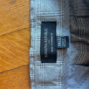 Banana Republic Gray Checkered Trousers